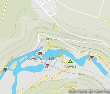 Mapa lokality Vodopády Kravice