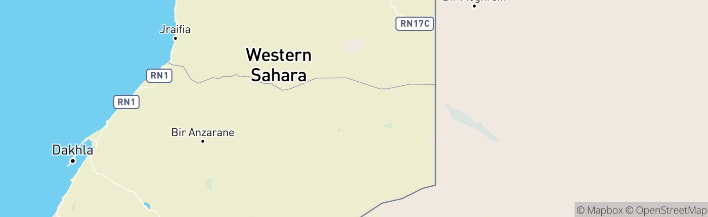 Mapa Západná Sahara الصحراء الغربية