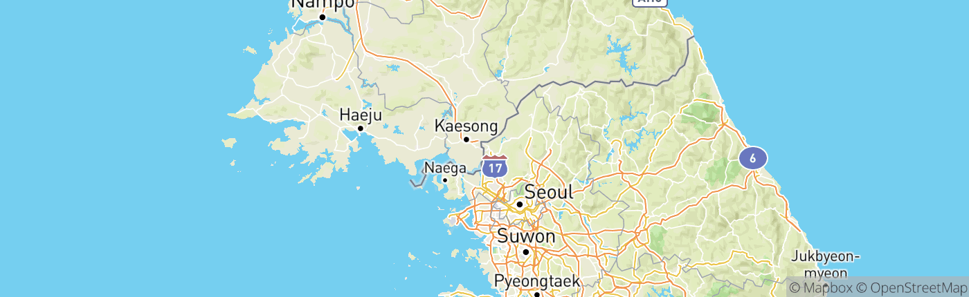 Mapa Južná Kórea