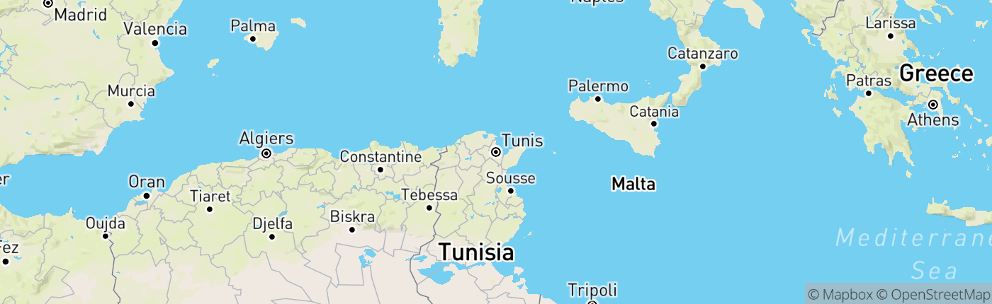 Mapa Tunisko