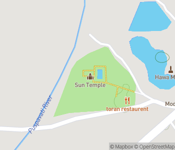 Mapa lokality Modhera: Slnečný chrám