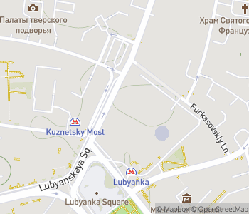 Mapa lokality Lubyanka: ústredie KGB