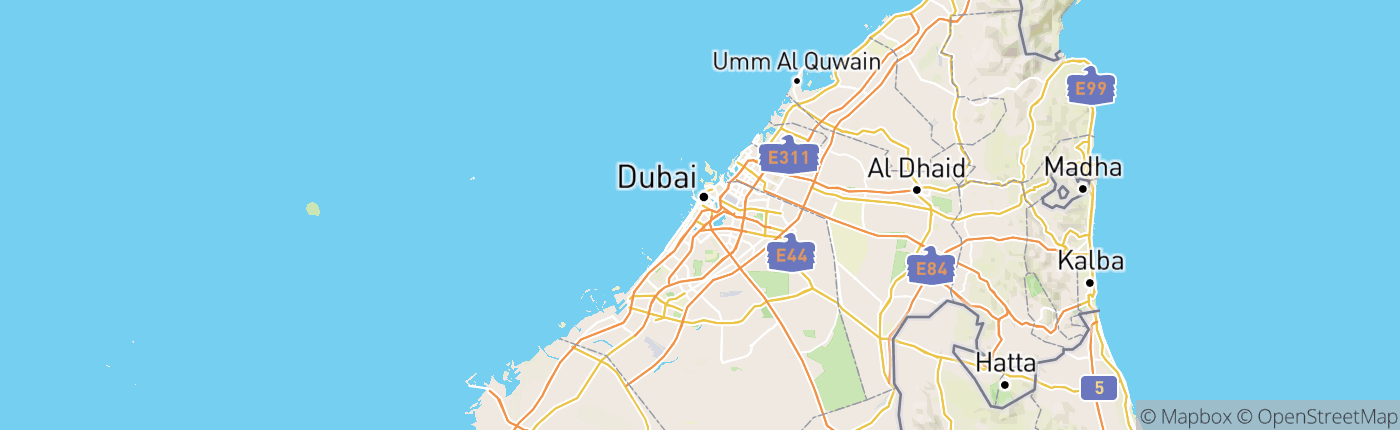 Mapa Spojené arabské emiráty