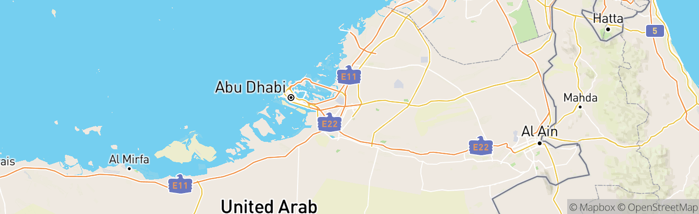 Mapa Spojené arabské emiráty