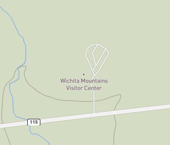 Mapa lokality Stádo bizónov v horách Wichita