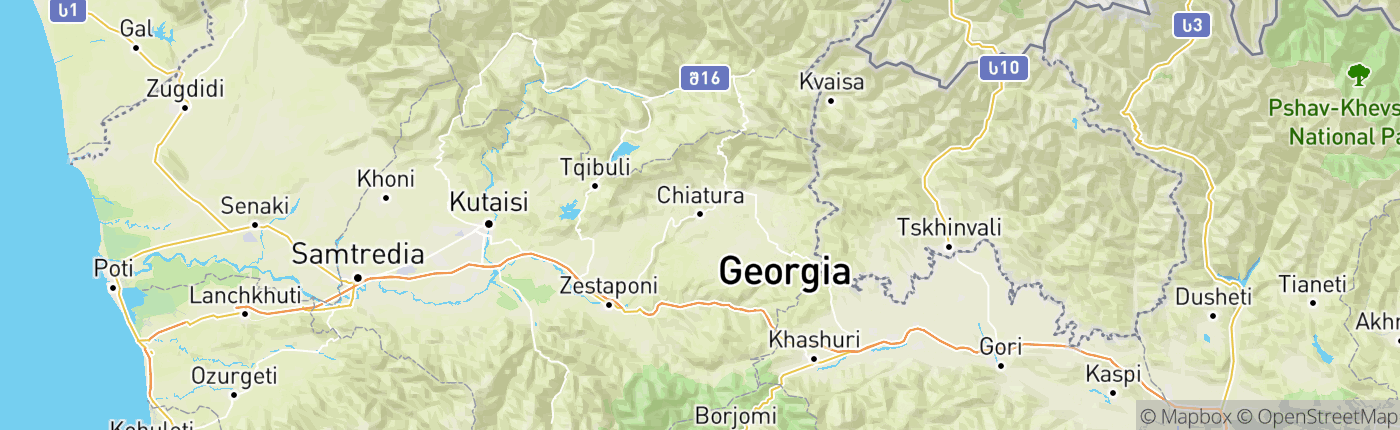 Mapa Gruzínsko