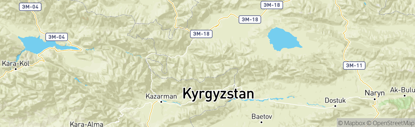 Mapa Kirgizsko