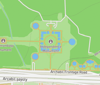 Mapa lokality Monument nezávislosti Turkménska