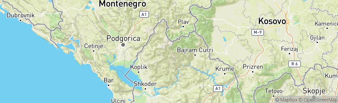 Mapa Albánsko
