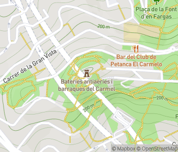 Mapa lokality Karmelské bunkre: Najlepší výhľad na Barcelonu