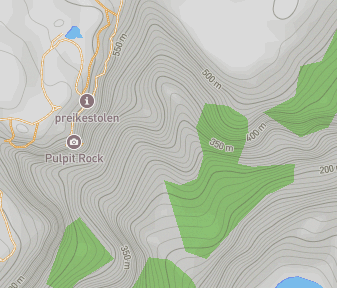 Mapa lokality Preikestolen