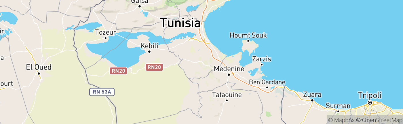 Mapa Tunisko