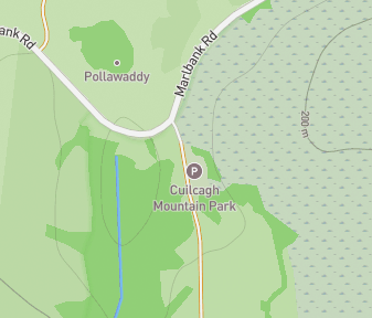 Mapa lokality Cuilcagh Legnabrocky Trail