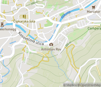 Mapa lokality Ortuťová baňa Idrija