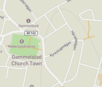 Mapa lokality Cirkevné mesto Gammelstads
