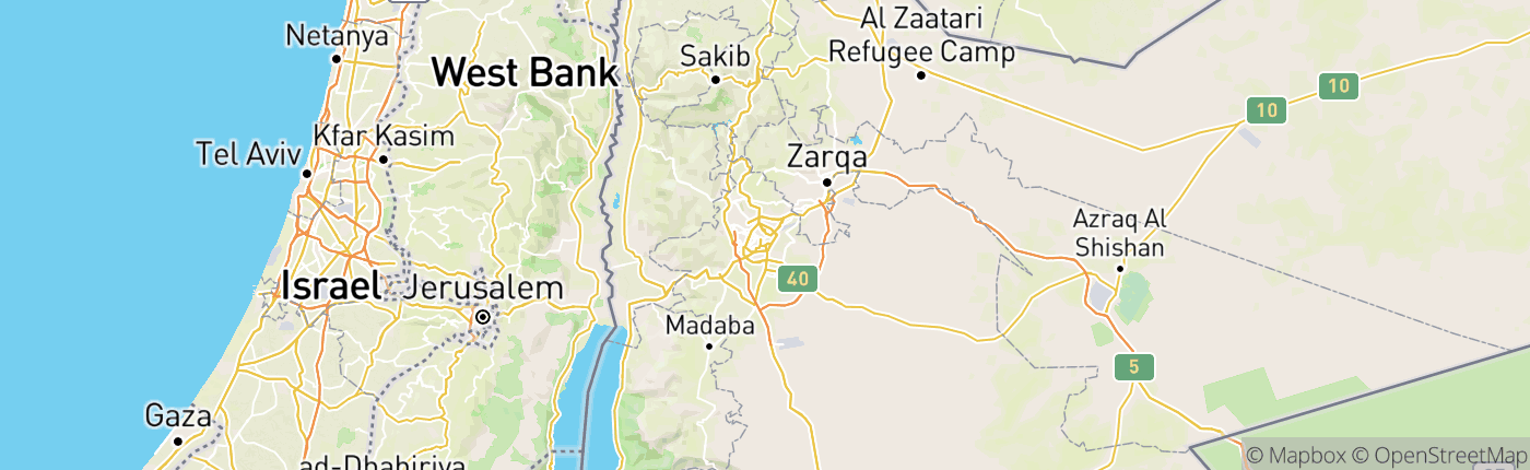 Mapa Jordánsko