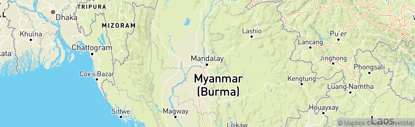 Mapa Mjanmarsko