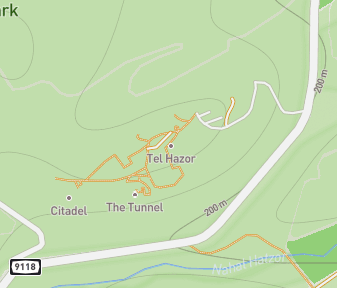 Mapa lokality Tel Hazor