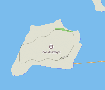 Mapa lokality Por-Bazhyn: Tajomná pevnosť na odľahlom sibírskom ostrove