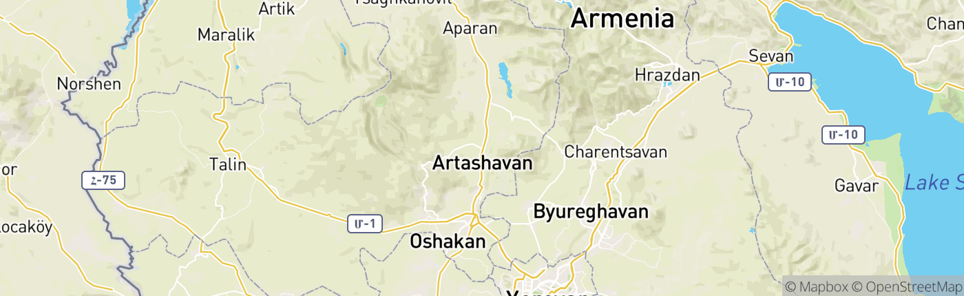 Mapa Arménsko