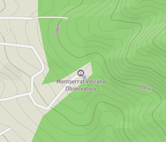 Mapa lokality Montserratské sopečné observatórium