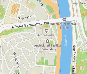Mapa lokality Šikmá veža v Tbilisi