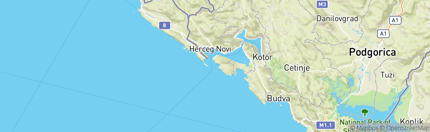 Mapa Čierna Hora