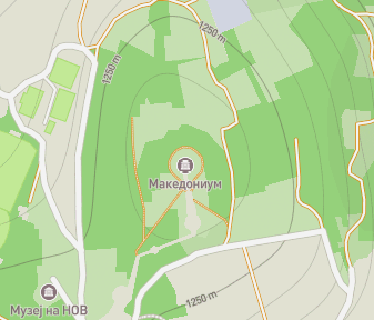 Mapa lokality Makedonium v Kruševe