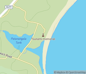 Mapa lokality Pamätník cunami v národnom parku Yala