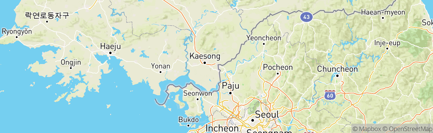 Mapa Severná Kórea