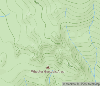 Mapa lokality Geologická oblasť Wheeler