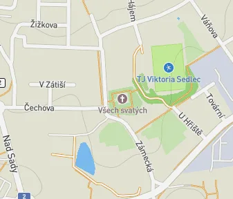 Mapa lokality Kostnica v Sedlci "Kostol z kostí"