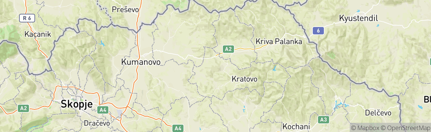 Mapa Severné Macedónsko
