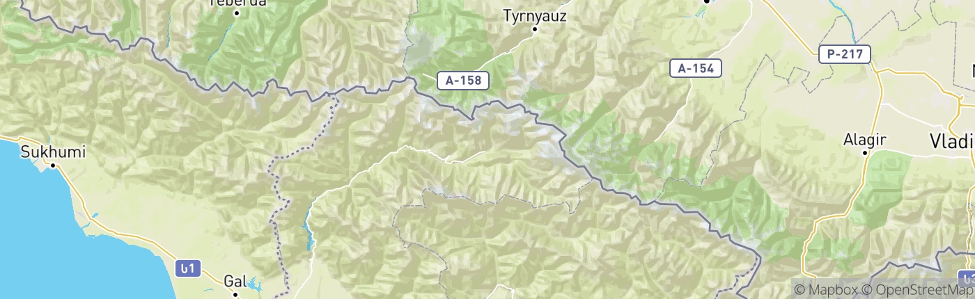 Mapa Gruzínsko
