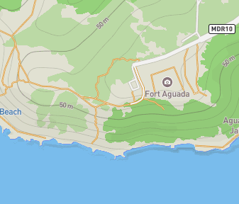 Mapa lokality Maják pevnosti Aguada