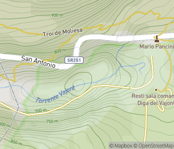 Mapa lokality Priehrada Vajont