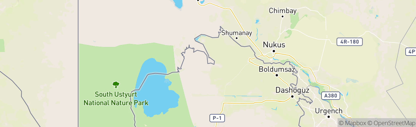 Mapa Uzbekistan