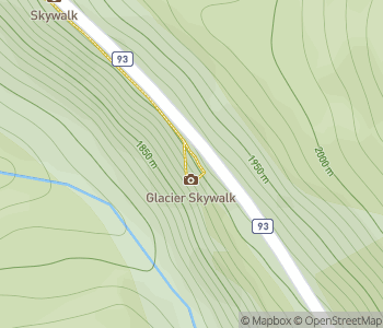 Mapa lokality Columbia Icefield Skywalk