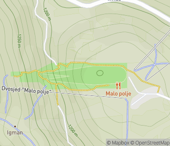 Mapa lokality Olympijské skokanské mostíky v pohorí Igman