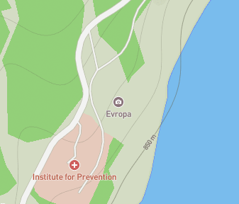 Mapa lokality Opustený hotel Európa