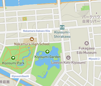 Mapa lokality Fukagawa Edo múzeum