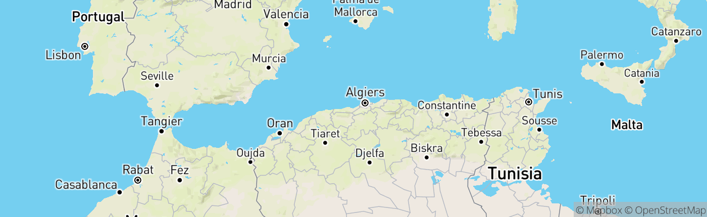 Mapa Alžírsko
