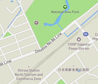 Mapa lokality Upopoy (Národné múzeum a park Ainu)