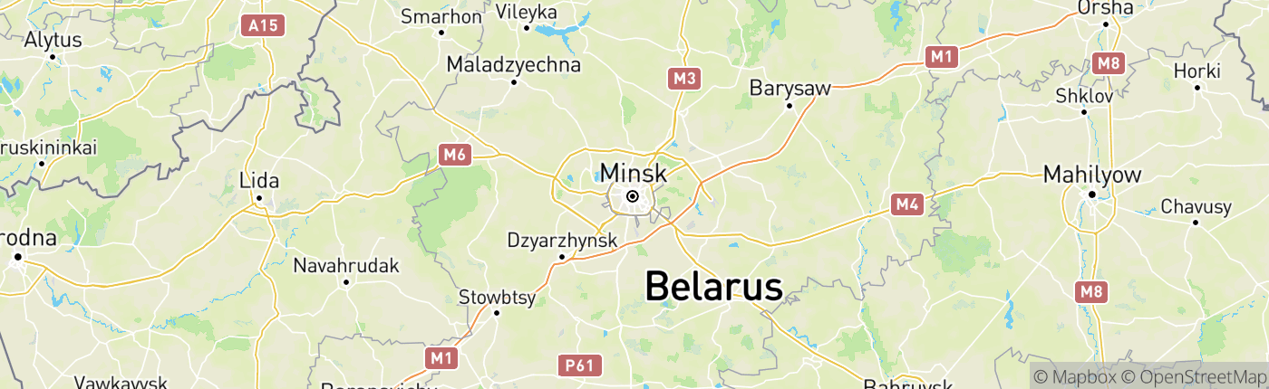 Mapa Bielorusko