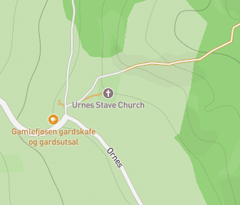 Mapa lokality Kostol Urnes Stave