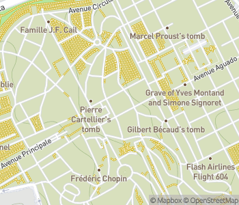 Mapa lokality Cintorín Père Lachaise