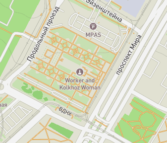 Mapa lokality Robotník a kolchozníčka