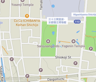 Mapa lokality Sanjūsangen-dō