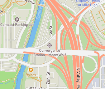 Mapa lokality Konvergenčná stanica Meow Wolf