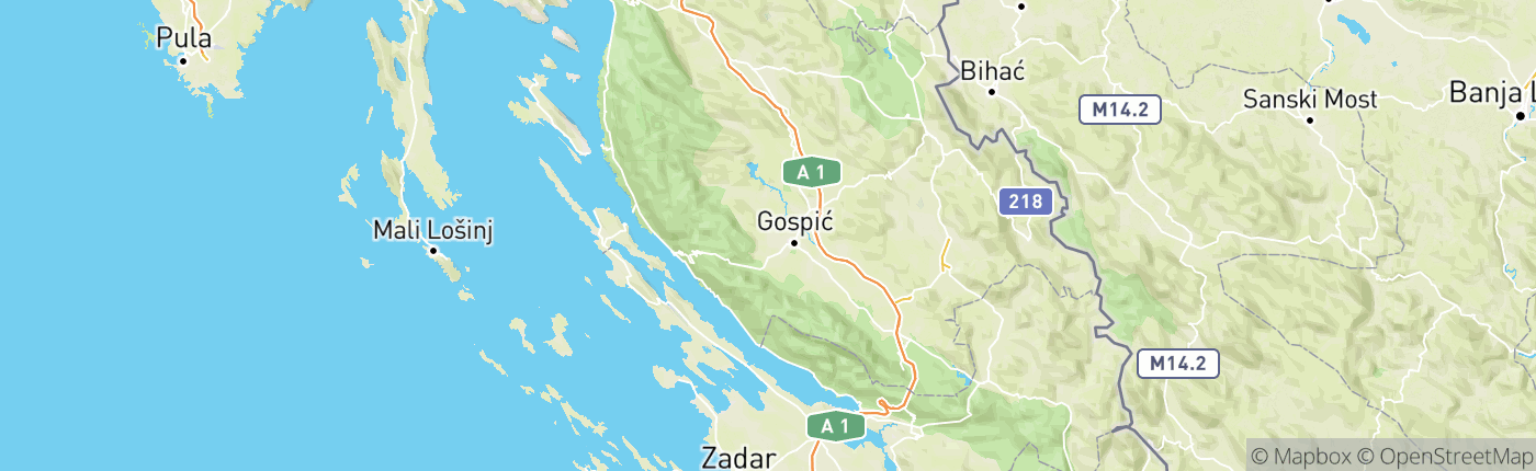 Mapa Chorvátsko
